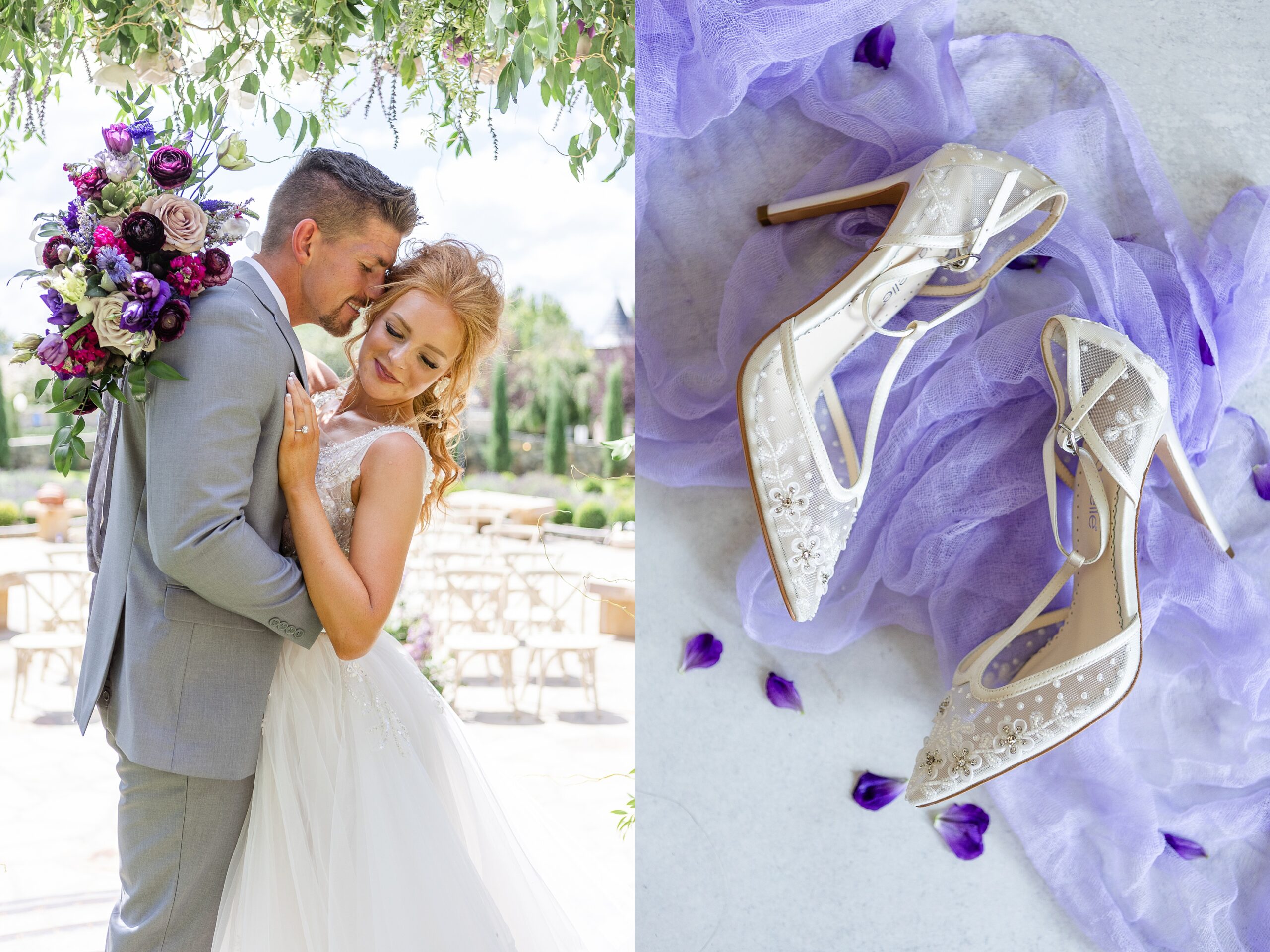 Las Vegas Garden Wedding Venue couple enjoying an intimate moments. Shoe Detail photography